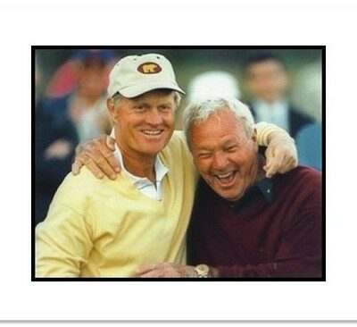 Arnold Palmer and Jack Nicklaus PGA Golf "Hugging and Smiling" Double Matted 8" x 10" Photograph