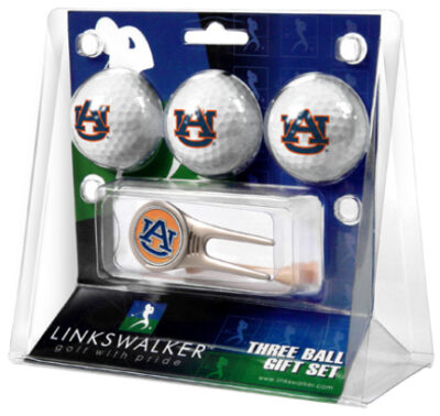 Auburn Tigers 3 Golf Ball Gift Pack with Cap Tool