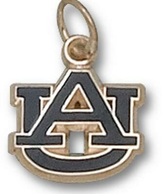 Auburn Tigers "AU" 3/8" Enamel Filled Charm - 14KT Gold Jewelry