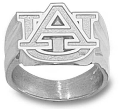 Auburn Tigers "AU" 5/8" Men's Ring Size 10 1/4 - Sterling Silver Jewelry