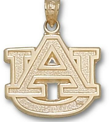 Auburn Tigers "AU" 5/8" Pendant - 14KT Gold Jewelry