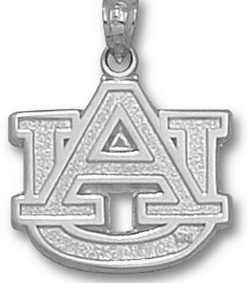 Auburn Tigers "AU" 5/8" Pendant - Sterling Silver Jewelry