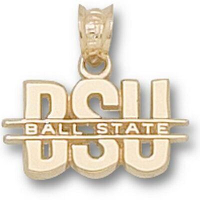 Ball State Cardinals "BSU" Pendant - 10KT Gold Jewelry