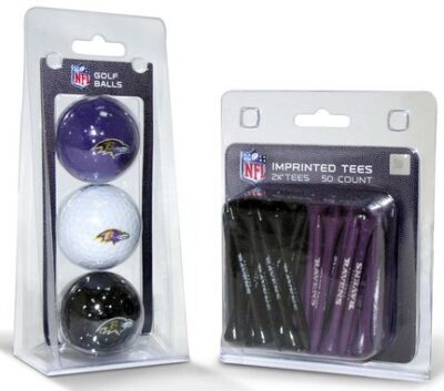 Baltimore Ravens Golf Tees and Golf Balls Pack (50 Tees / 3 Balls)