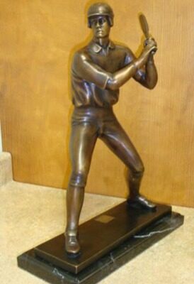 "Batter (Tabletop Baseball Player)" Bronze Garden Statue -Approx. 18" High