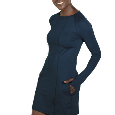 BloqUV Women's Sun Protective Long Sleeve Tunic Dress (Midnight Blue)