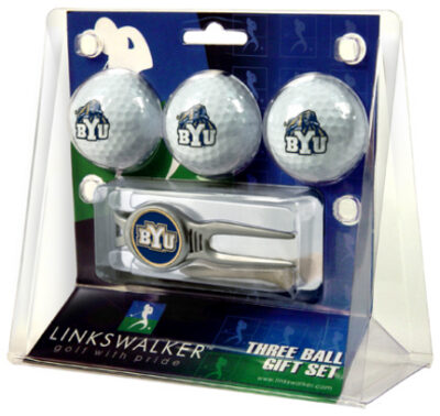 Brigham Young (BYU) Cougars 3 Ball Golf Gift Pack with Kool Tool