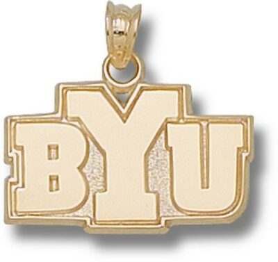 Brigham Young (BYU) Cougars "BYU" 1/2" Pendant - 14KT Gold Jewelry