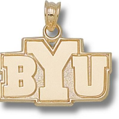 Brigham Young (BYU) Cougars "BYU" 1/2" Pendant - 14KT Gold Jewelry