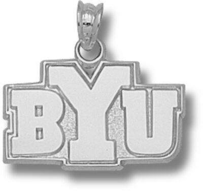 Brigham Young (BYU) Cougars "BYU" 1/2" Pendant - Sterling Silver Jewelry