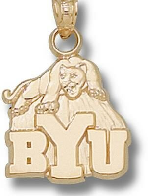 Brigham Young (BYU) Cougars "BYU Cougar" Pendant - 14KT Gold Jewelry