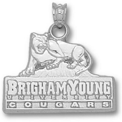 Brigham Young (BYU) Cougars "BYU" Logo 5/8" Pendant - Sterling Silver Jewelry