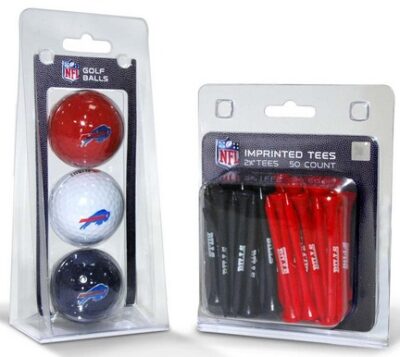 Buffalo Bills Golf Tees and Golf Balls Pack (50 Tees / 3 Balls)