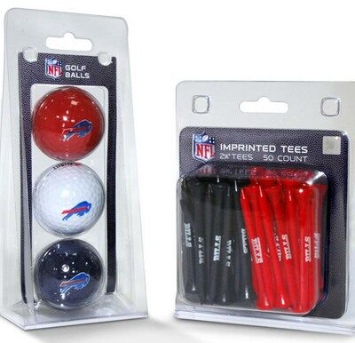 Buffalo Bills Golf Tees and Golf Balls Pack (50 Tees / 3 Balls)