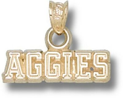 California (Davis) Aggies "Aggies" Pendant - 10KT Gold Jewelry