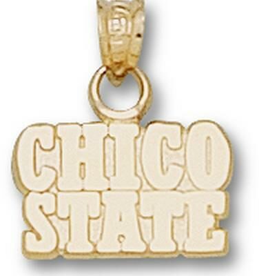 California State (Chico) Wildcats Block "Chico State" 5/16" Pendant - 14KT Gold Jewelry