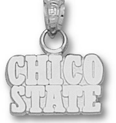 California State (Chico) Wildcats Block "Chico State" 5/16" Pendant - Sterling Silver Jewelry