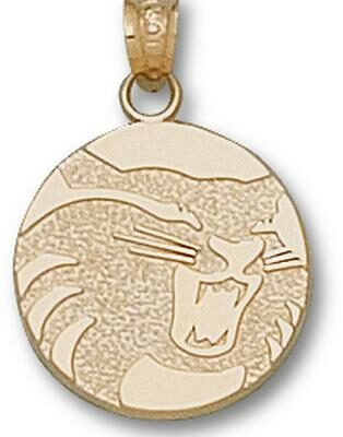 California State (Chico) Wildcats Circle "Wildcat" 5/8" Pendant - 10KT Gold Jewelry