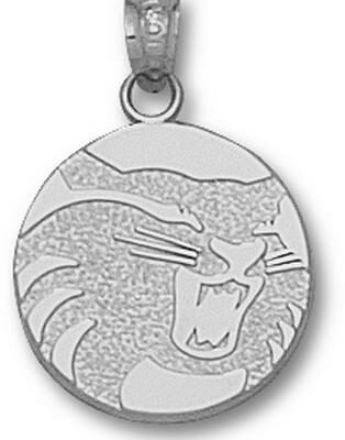 California State (Chico) Wildcats Circle "Wildcat" 5/8" Pendant - Sterling Silver Jewelry