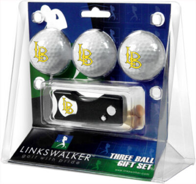 California State (Long Beach) Dirtbags 3 Golf Ball Gift Pack with Spring Action Tool