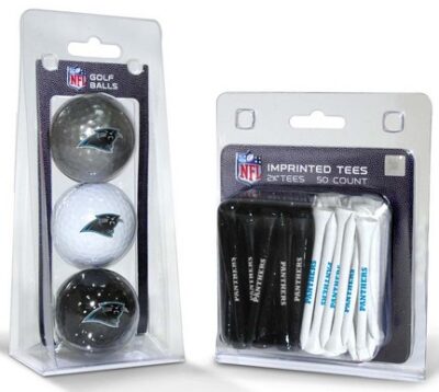 Carolina Panthers Golf Tees and Golf Balls Pack (50 Tees / 3 Balls)