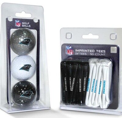 Carolina Panthers Golf Tees and Golf Balls Pack (50 Tees / 3 Balls)