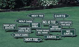 "Carts on Path Only" Fairway Sign (Green / White)