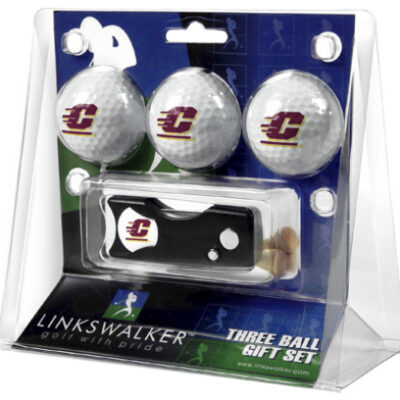 Central Michigan Chippewas 3 Golf Ball Gift Pack with Spring Action Tool