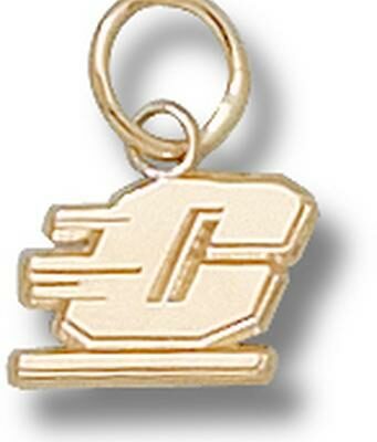 Central Michigan Chippewas Motion "C" 1/4" Charm - 14KT Gold Jewelry