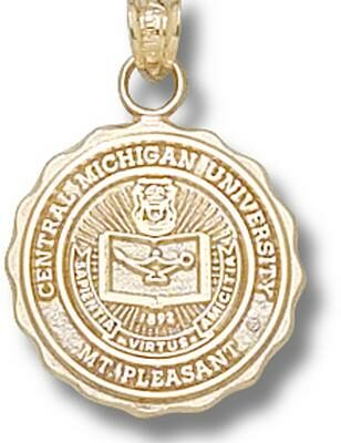 Central Michigan Chippewas "Seal" Pendant - 14KT Gold Jewelry