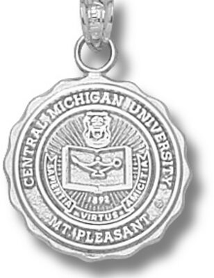 Central Michigan Chippewas "Seal" Pendant - Sterling Silver Jewelry