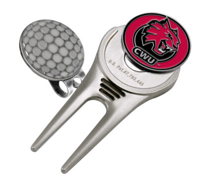 Central Washington Wildcats Divot Tool Hat Clip with Golf Ball Marker (Set of 2)