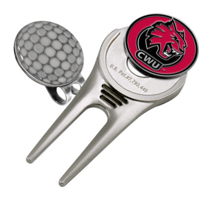 Central Washington Wildcats Divot Tool Hat Clip with Golf Ball Marker (Set of 2)