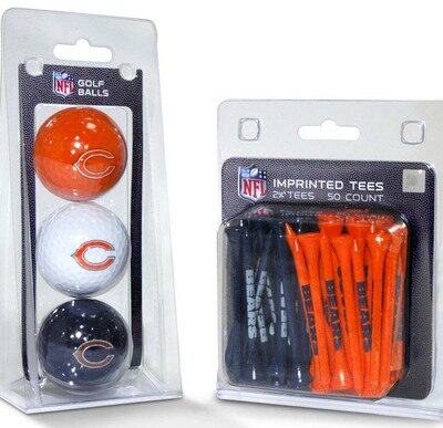 Chicago Bears Golf Tees and Golf Balls Pack (50 Tees / 3 Balls)