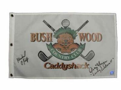 Cindy Morgan and Michael O'Keefe Autographed Caddyshack Golf Pin Flag