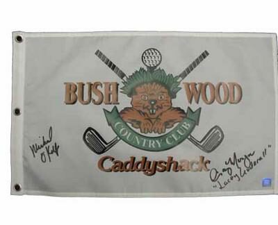 Cindy Morgan and Michael O'Keefe Autographed Caddyshack Golf Pin Flag