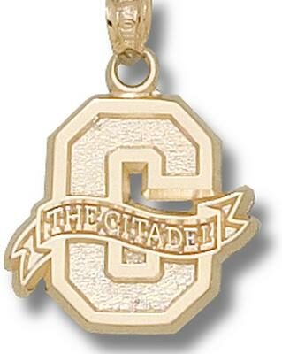 Citadel Bulldogs Block "C" 5/8" Pendant - 14KT Gold Jewelry