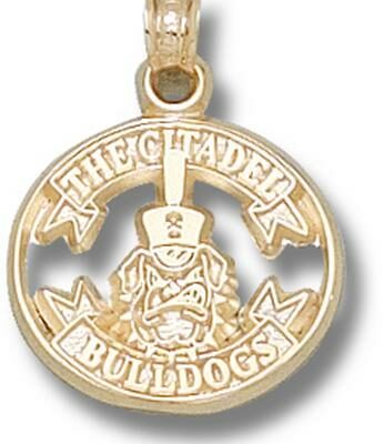 Citadel Bulldogs "Citadel Ribbon with Spike" 5/8" Pendant - 10KT Gold Jewelry