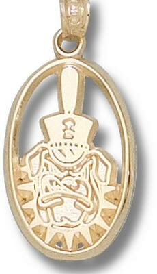 Citadel Bulldogs Oval "Bulldog Face" Pendant - 10KT Gold Jewelry