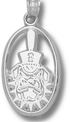 Citadel Bulldogs Oval "Bulldog Face" Pendant - Sterling Silver Jewelry