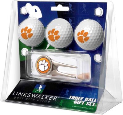 Clemson Tigers 3 Golf Ball Gift Pack with Cap Tool