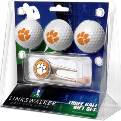 Clemson Tigers 3 Golf Ball Gift Pack with Cap Tool