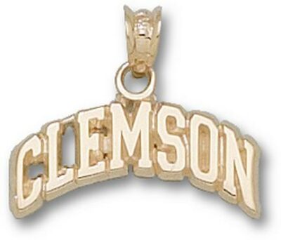 Clemson Tigers Block "Clemson" Pendant - 14KT Gold Jewelry