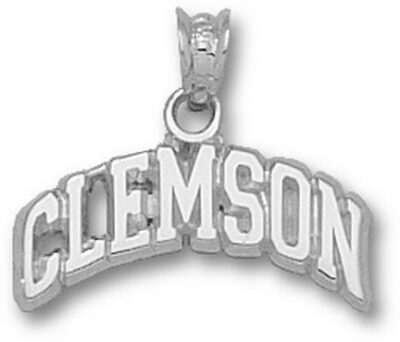 Clemson Tigers Block "Clemson" Pendant - Sterling Silver Jewelry