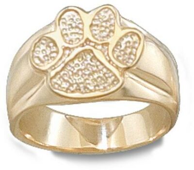 Clemson Tigers "Paw" 1/2" Ladies' Ring Size 6 1/2 - 10KT Gold Jewelry