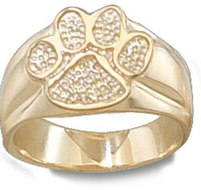 Clemson Tigers "Paw" 1/2" Ladies' Ring Size 6 1/2 - 10KT Gold Jewelry