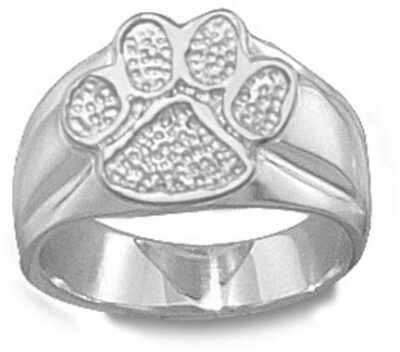 Clemson Tigers "Paw" 1/2" Ladies' Ring Size 6 1/2 - Sterling Silver Jewelry