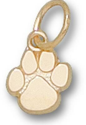 Clemson Tigers "Paw" 3/8" Charm - 14KT Gold Jewelry