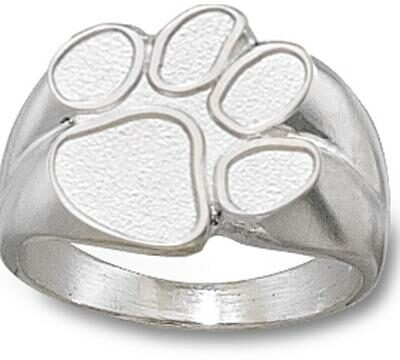 Clemson Tigers "Paw" 5/8" Men's Ring Size 10 1/2 - Sterling Silver Jewelry