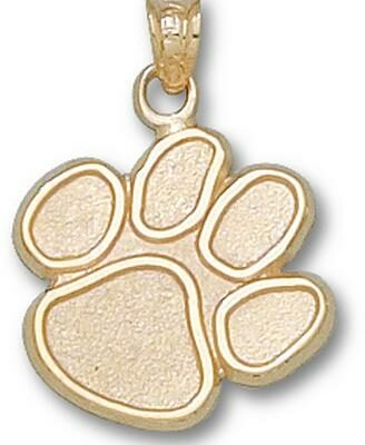 Clemson Tigers "Paw" 5/8" Pendant - 14KT Gold Jewelry